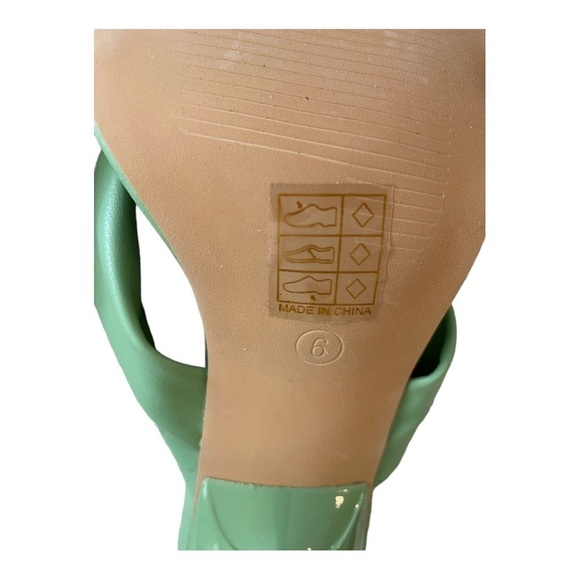 NEW Superdown Heeled Sandal Dixie Mule Slip On Square Toe Green Size 6 - Picture 7 of 8